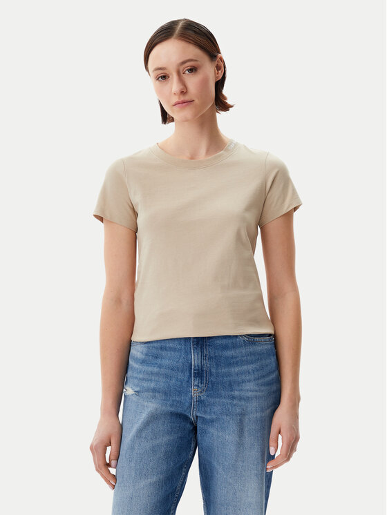 Calvin Klein Jeans T-shirt Logo J20J225540 Beige Regular Fit, taglia : XS