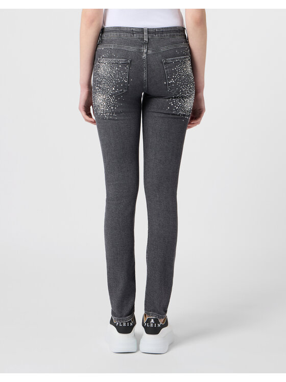 PHILIPP PLEIN PHILIPP PLEIN Jegginsy 31205 Szary Jegging Fit