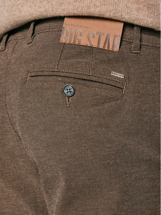 BIG STAR BIG STAR Chinosy LAINEY Brązowy Slim Fit