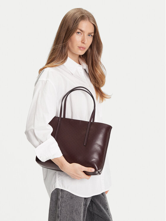 Calvin Klein Calvin Klein Дамска чанта Emblem Aop Small Tote LV04F3267G Бордо