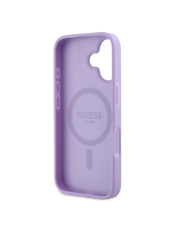 Guess Guess Etui na telefon Saffiano MagSafe Fioletowy