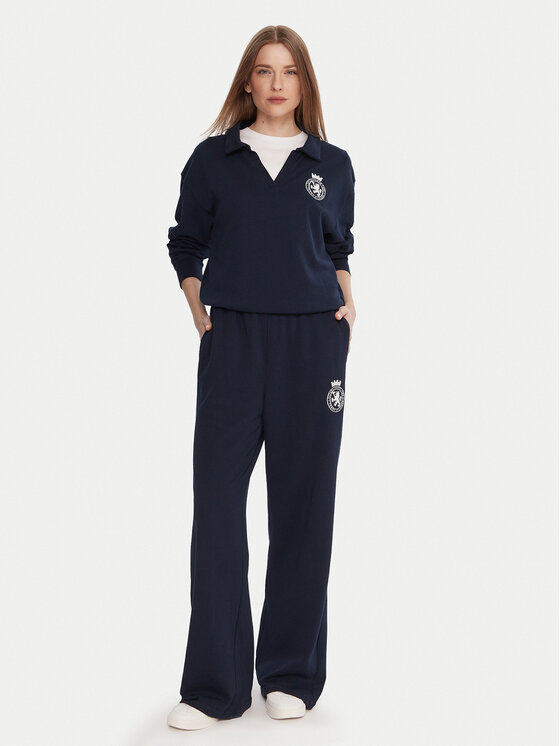 Tommy Hilfiger Tommy Hilfiger Donji dio trenerke UW0UW06081 Tamnoplava Wide Leg