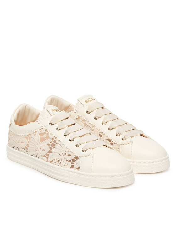 AGL AGL Sneakersy Sade Fabric D936031PGKT046C253 Écru