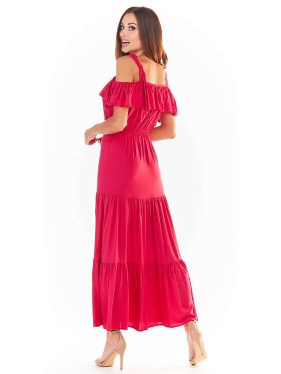 Awama Awama Sukienka letnia A358 Fioletowy Basic Fit