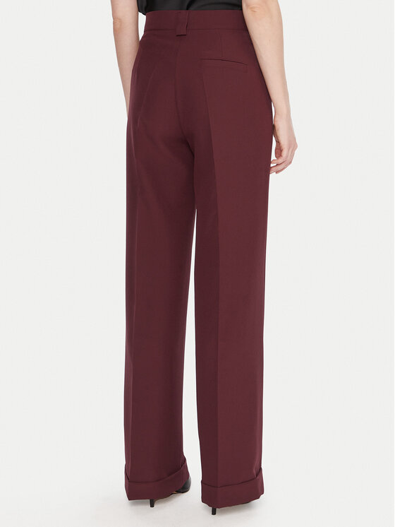Maryley Maryley Hlače iz tkanine 25IB563/43BU Bordo rdeča Regular Fit
