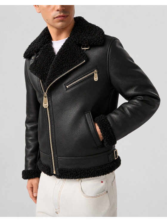 PHILIPP PLEIN PHILIPP PLEIN Ramoneska 32077 Czarny Regular Fit