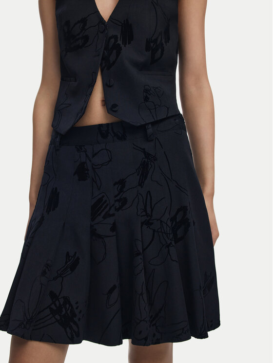 Desigual Desigual Fustă mini Flock 25WWFW10 Negru Regular Fit