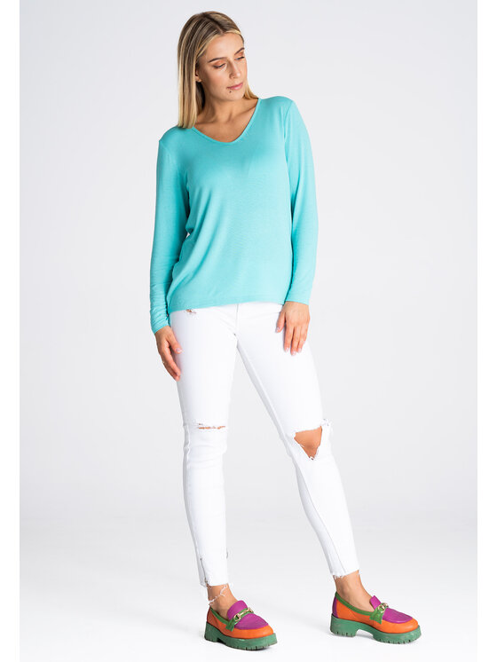 FIGL FIGL Bluzka M980 Zielony Regular Fit