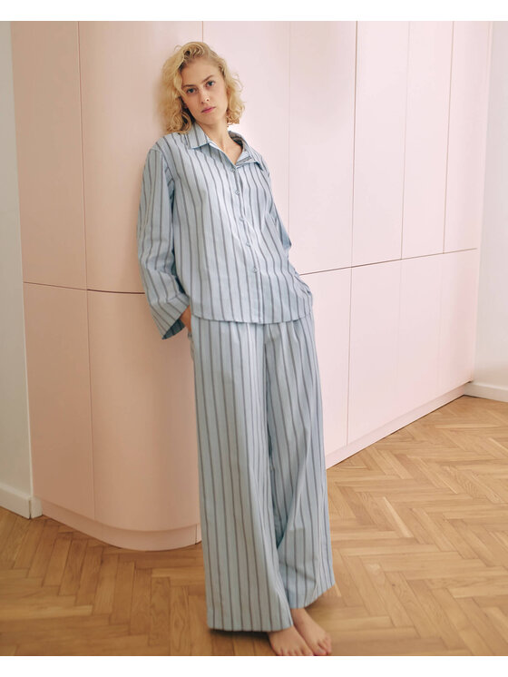 Noo.ma Noo.ma Spodnie piżamowe Tala Pyjama Pants Niebieski Regular Fit