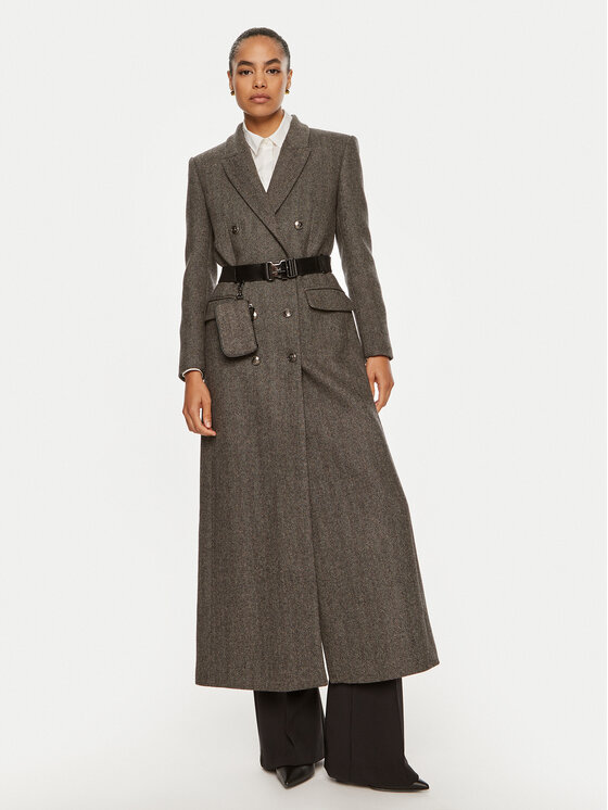 Elisabetta Franchi Elisabetta Franchi Зимно палто CP-00-246E2-V1000 Сив Regular Fit