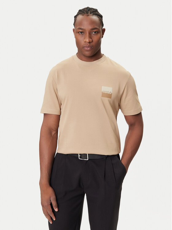 HUGO HUGO T-Shirt Dusplito 50542816 Beżowy Relaxed Fit