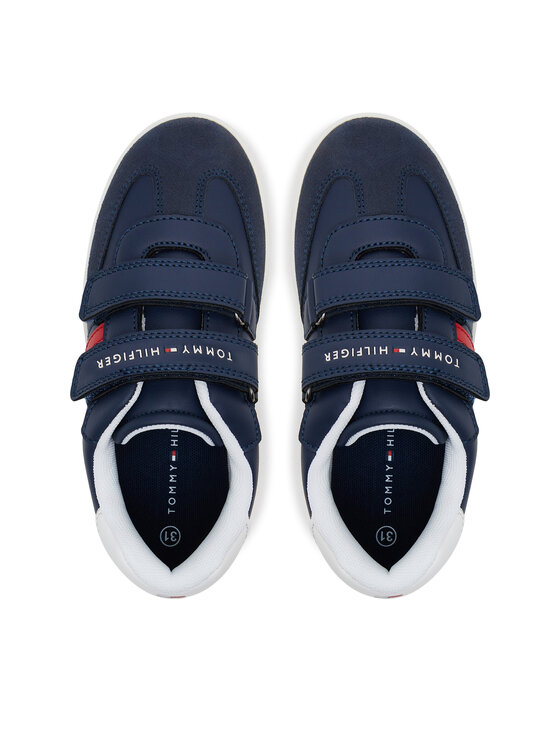 Tommy Hilfiger Tommy Hilfiger Tenisice Stripes Low Cut Lace Velcro Sneaker T1X9-33840-1269 S Tamnoplava