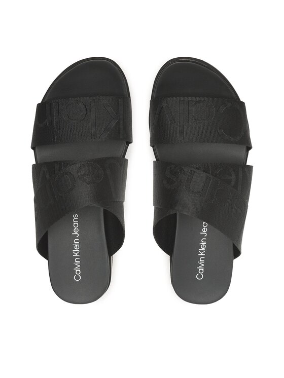 Calvin Klein Jeans Calvin Klein Jeans Pantoletten Flatform Sandal Webbing YW0YW00966 Schwarz