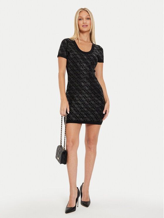 Guess Guess Vestito di maglia Paige W4YK28 Z3FN0 Nero Slim Fit