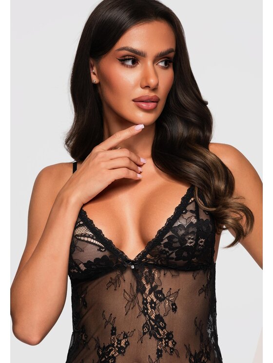 Ombre Ombre Piżama LW-NWNS-0101 Czarny Regular Fit