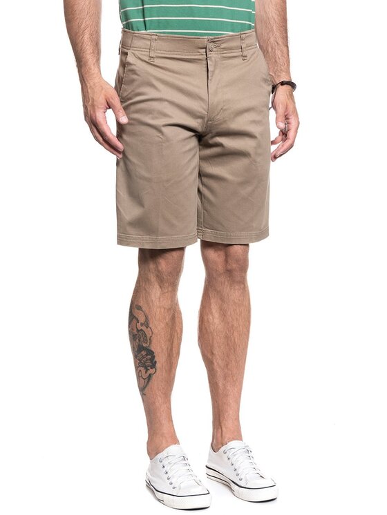 Lee Lee Szorty materiałowe COMFORT SHORT Beżowy Regular Fit