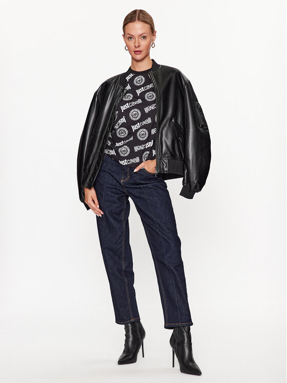 Just Cavalli Just Cavalli T-shirt 75PAH610 Crna Regular Fit