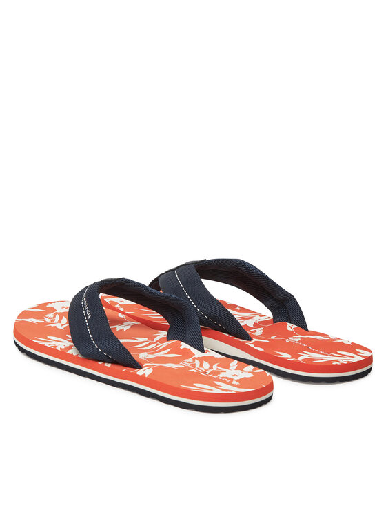 Tommy Hilfiger Tommy Hilfiger Σαγιονάρες Hilfiger Flw Print Beach Sandal FM0FM05507 Σκούρο μπλε