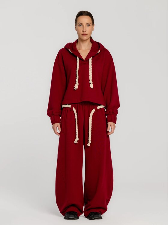 MANDRAGORA MANDRAGORA Pantaloni di tessuto Sento Bordeaux Standard Fit