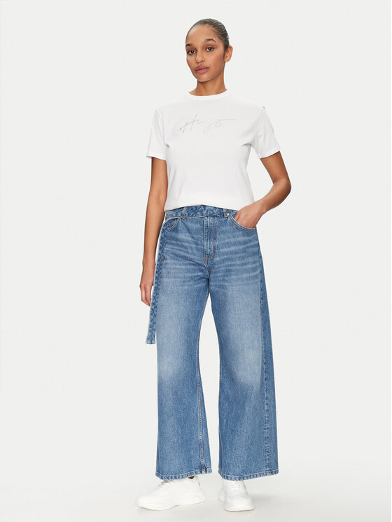 HUGO HUGO Тишърт Damacia 50535491 Бял Regular Fit