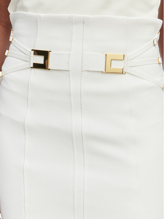 Elisabetta Franchi Elisabetta Franchi Spódnica mini GO-167-61E2-V320 Biały Regular Fit