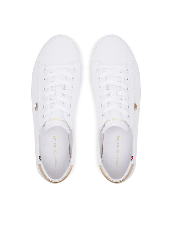 Tommy Hilfiger Tommy Hilfiger Laisvalaikio batai Vulc Canvas Lace Up Sneaker FW0FW08647 Balta