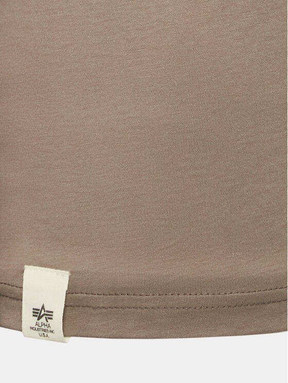 Alpha Industries Alpha Industries Tričko 118529 Hnedá Regular Fit