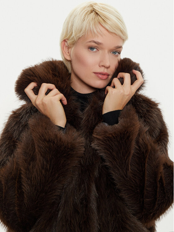 Haveone Haveone Krzno KLA-M016 Smeđa Loose Fit