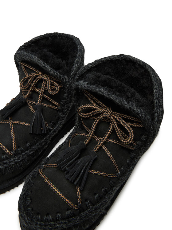 Mou Mou Μπότες Χιονιού Eskimo Scoubidoo Lace FW101124A Μαύρο