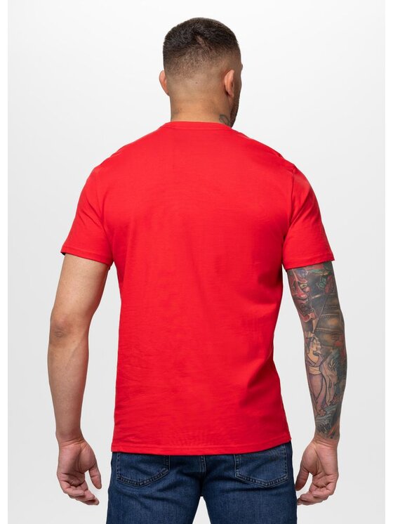 PITBULL PITBULL T-Shirt LOGO PALMS Czerwony Regular Fit