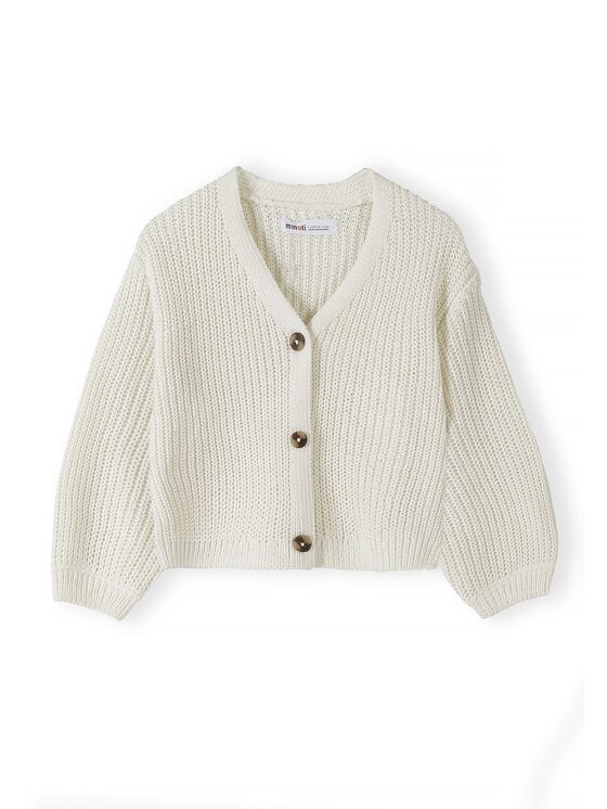 minoti minoti Kardigan 32KNIT160 Kremowy Regular Fit