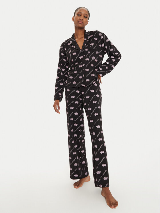 Juicy Couture Juicy Couture Pyžamo Estelle & Nolan JCLPJ224510 Černá Relaxed Fit