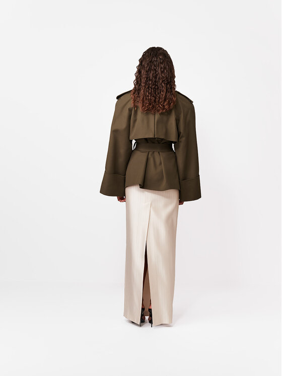 La Mania La Mania Trenčkot GREG Khaki Basic Fit