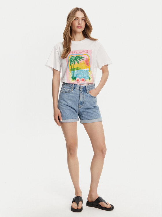 Roxy Roxy T-shirt ERJZT05899 Bijela Relaxed Fit