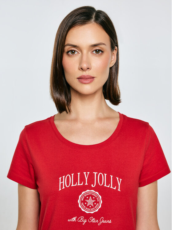 BIG STAR BIG STAR T-Shirt SERRA Czerwony Basic Fit