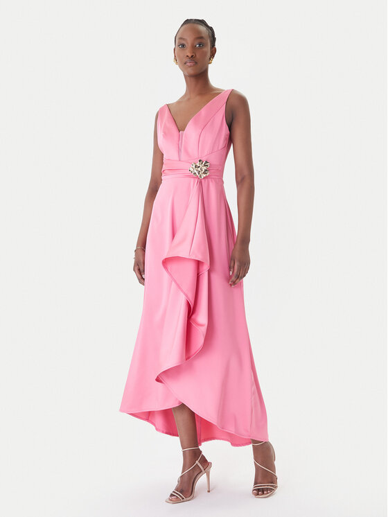 Rinascimento Rinascimento Kokteilinė suknelė CFC0127853003 Šviesiai rožinė Slim Fit