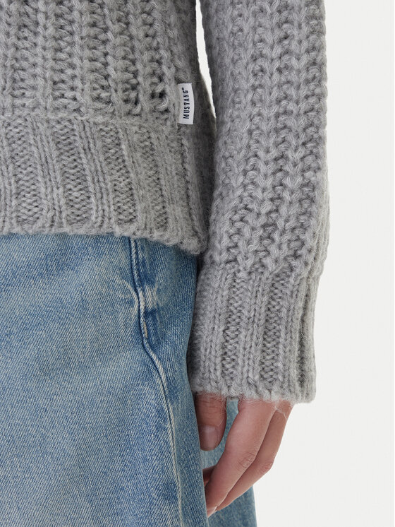 Mustang Mustang Sweter Erin 1016786 Szary Relaxed Fit