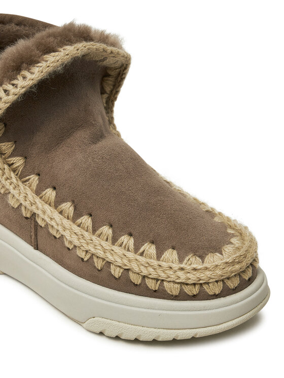 Mou Mou Śniegowce Eskimo Jogger Glitter Logo FW421001A Brązowy