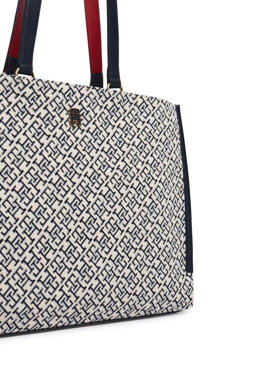 Tommy Hilfiger Tommy Hilfiger Kabelka Th Jacquard Tote AW0AW19009 Modrá