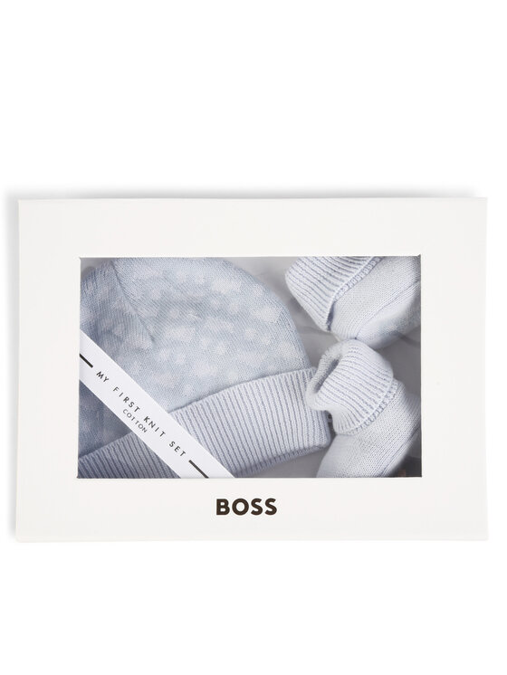 BOSS Boss Set căciulă și șosete J98423 Albastru celest