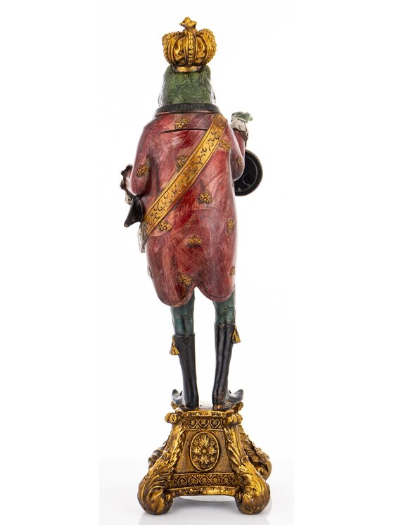 MIAhome MIAhome Figurka żabiego króla z zegarkiem 52x14x14 cm FROGG z koroną Kolorowy
