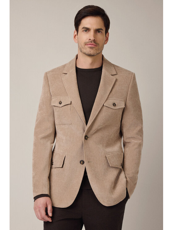 Lancerto Lancerto Marynarka Lothar MA131225000023 Beżowy Slim Fit