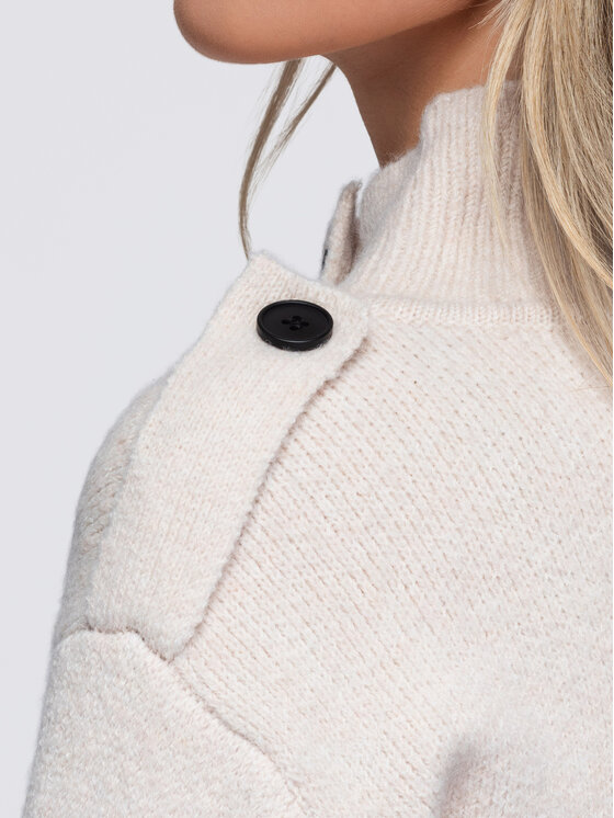 Ombre Ombre Sweter OW-SW-E0018 Beżowy Regular Fit