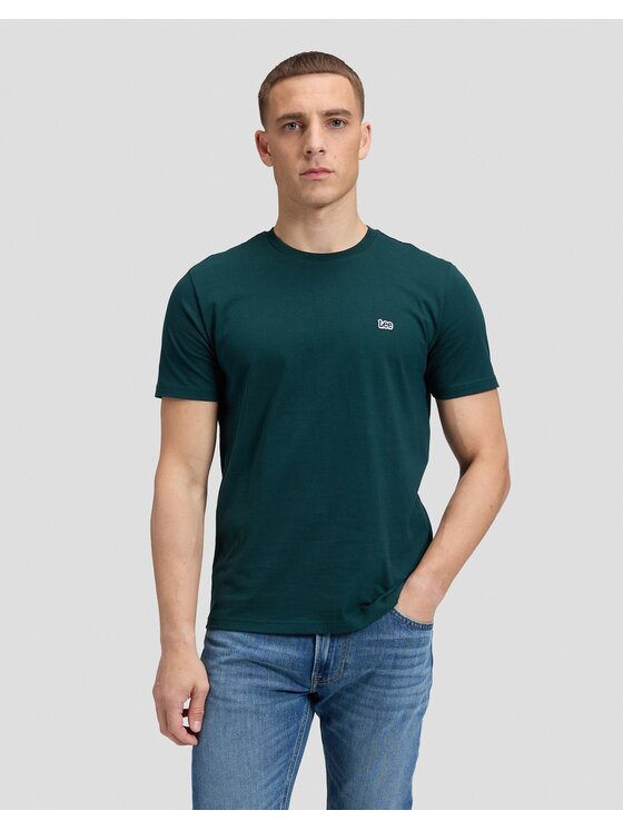 Lee Lee T-Shirt SS PATCH LOGO TEE Zielony Regular Fit