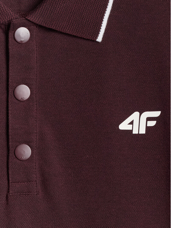 4F 4F Polo COMMERCIAL 12 Bordowy Regular Fit