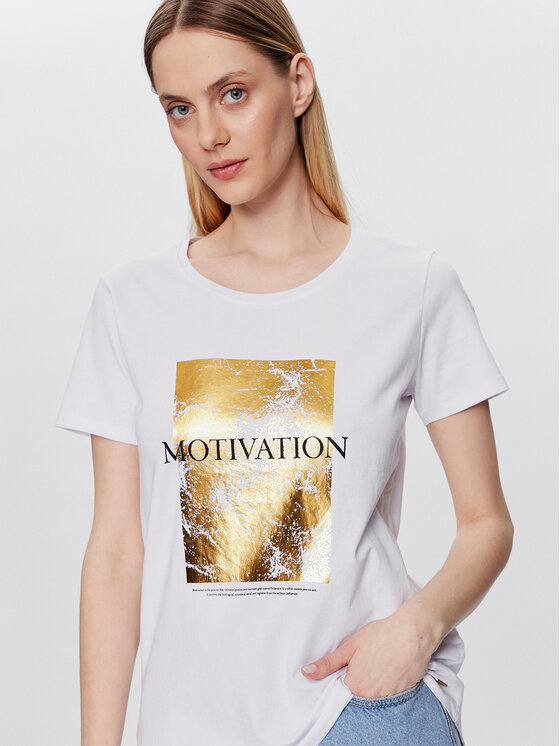 Volcano Volcano T-Shirt T-Motiv L02143-S23 Biały Regular Fit