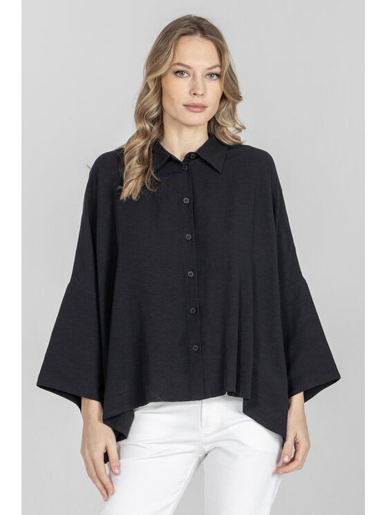 Deni Cler Milano Deni Cler Milano Bluzka T-DC-1335-F2-20-90-1 Czarny Oversize