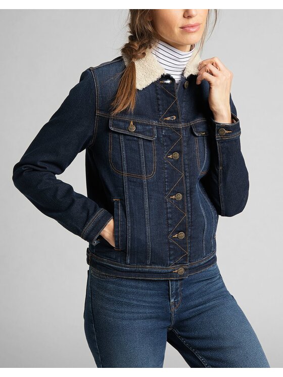 Lee Lee Giacca da donna SHERPA RIDER Blu Slim Fit
