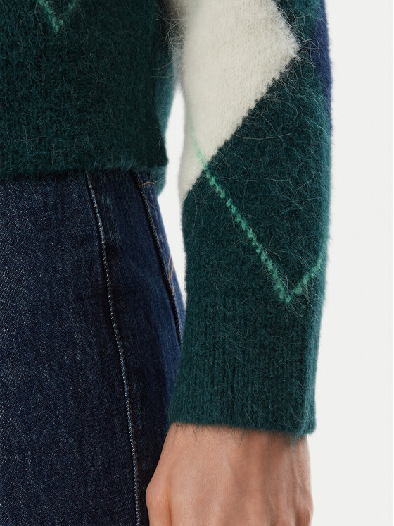Tommy Jeans Tommy Jeans Pulover Fluffy DW0DW23351 Verde închis Regular Fit