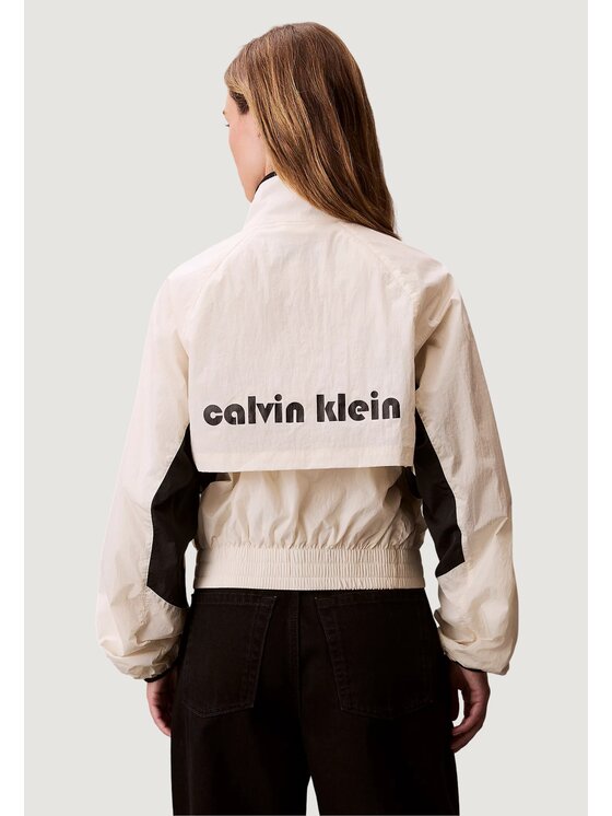 Calvin Klein Jeans Calvin Klein Jeans Μπουφάν μεταβατικό RETRO TRACK JACKET Λευκό Casual Fit